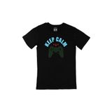 Cix Keep Calm Yazılı Yuvarlak Yaka Siyah T-shirt