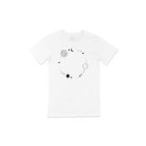 Cix Kelebekli Galaksi Desenli Yuvarlak Yaka Beyaz T-shirt