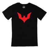 Cix Kırmızı Batman Logolu Yuvarlak Yaka Siyah T-shirt
