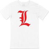 Cix Kırmızı Death Note L Logolu Tişört - XL - Beyaz