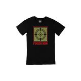 Cix Kırmızı Finish Him Logolu Yuvarlak Yaka Siyah T-shirt