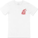 Cix Kırmızı Kurt Cep Logo Tasarımlı Beyaz Tişört - 5XL