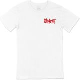 Cix Kırmızı Slipknot Yazılı Cep Logo Tasarımlı Beyaz Tişört - 4XL