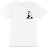 Cix Kurt Cobain Cep Logo Tasarımlı Beyaz Tişört - 4XL