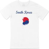 Cix Kuzey Kore Haritalı ve Bayraklı Beyaz Erkek T-shirt
