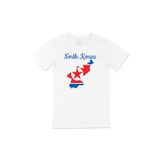 Cix Kuzey Kore Haritalı ve Bayraklı Beyaz T-shirt