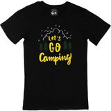Cix Lets Go Camping Yazılı Yuvarlak Yaka Siyah T-shirt