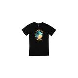 Cix Let's Go Travel Logolu Yuvarlak Yaka Siyah T-shirt