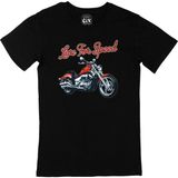 Cix Live For Speed Motor Baskılı Yuvarlak Yaka Siyah T-shirt
