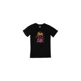 Cix Love Is Life Yazılı Yuvarlak Yaka Siyah T-shirt
