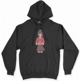 Cix Maskeli Anime Kız Siyah Kapüşonlu Sweatshirt