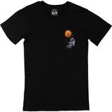 Cix Maymun Astronot Cep Logo Tasarımlı Siyah T-shirt
