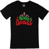 Cix Merry Christmas Baskılı Siyah Unisex T-shirt