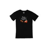 Cix Merry Christmas Santa Baskılı Yuvarlak Yaka Siyah T-shirt
