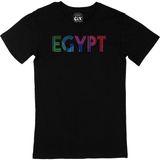 Cix Mısır Renkli Egypt Baskılı Siyah Unisex T-shirt