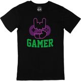Cix Mor Gamer Hand Yazılı Yuvarlak Yaka Siyah T-shirt