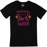 Cix Mor Professional Gamer Yazılı Yuvarlak Yaka Siyah T-shirt