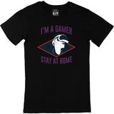 Cix Mor Stay At Home Logolu Yuvarlak Yaka Siyah T-shirt