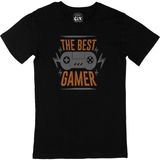 Cix Mor The Best Gamer Yazılı Yuvarlak Yaka Siyah T-shirt