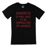Cix Music Is Speach Of Angels Baskılı Siyah Unisex T-shirt