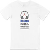 Cix My Brain Is 80 Song Lyrics Tişört - 5XL - Beyaz