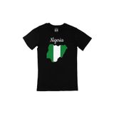 Cix Nijerya Haritalı ve Bayraklı Baskılı Siyah Unisex T-shirt