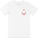 Cix Osmanlıca Türkiye Cumhuriyeti Ay Yıldızlı Cep Logo Tasarımlı Beyaz Tişört - 3XL