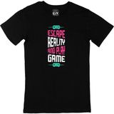 Cix Pembe Escape Reality Baskılı Siyah Unisex T-shirt