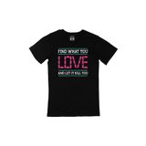 Cix Pembe Find What You Love Baskılı Siyah Erkek T-shirt