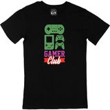 Cix Pembe Gamer Club Baskılı Siyah Erkek T-shirt