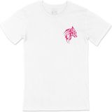 Cix Pembe Kurt Cep Logo Tasarımlı Beyaz Tişört - 5XL