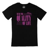 Cix Pembe Music For Quality OF Life Baskılı Siyah Erkek T-shirt