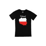 Cix Polonya Haritalı ve Bayraklı Siyah Erkek T-shirt