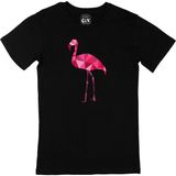 Cix Polygon Flamingo Baskılı Siyah Erkek T-shirt