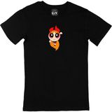 Cix Powerpuff Girls Blossom Baskılı Siyah Erkek T-shirt