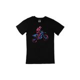 Cix Renkli Motorcu Siyah Erkek T-shirt