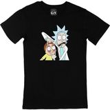 Cix Rick And Morty Görselli Baskılı Siyah Erkek T-shirt