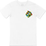 Cix Rubik Küp Tasarımlı Cep Logo Tasarımlı Beyaz Tişört - XXL