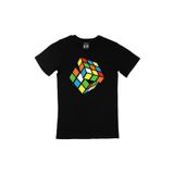 Cix Rubik Küp Tasarımlı Siyah Erkek T-shirt