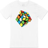 Cix Rubik Küp Tasarımlı Tişört - 4XL - Beyaz