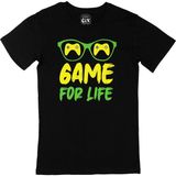 Cix Sarı Game For Life Baskılı Siyah Erkek T-shirt