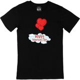 Cix Sevgililer Günü Baskılı Siyah Erkek T-shirt