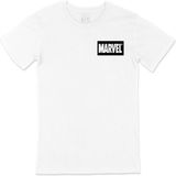 Cix Siyah Marvel Logolu Cep Logo Tasarımlı Beyaz Tişört - XL
