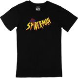 Cix Siyah Spiderman Logolu Tişört Erkek XS Bisiklet Yaka Pamuklu Rahat Stil