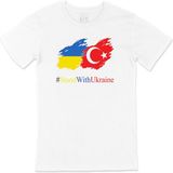 Cix Stand With Ukraine Ukrayna Türkiye Tişört - L - Beyaz