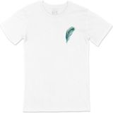 Cix Tavus Kuşu Tüyü Cep Logo Tasarımlı Beyaz Tişört - 4XL