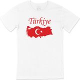 Cix Türkiye Haritalı ve Bayraklı Tişört - S - Beyaz