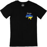 Cix Ukrayna Haritalı ve Bayraklı Cep Logo Siyah Erkek T-shirt