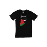 Cix Ürdün Haritalı ve Bayraklı Siyah T-shirt