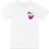 Cix Uykucu Unicorn Cep Logo Tasarımlı Beyaz Erkek T-shirt